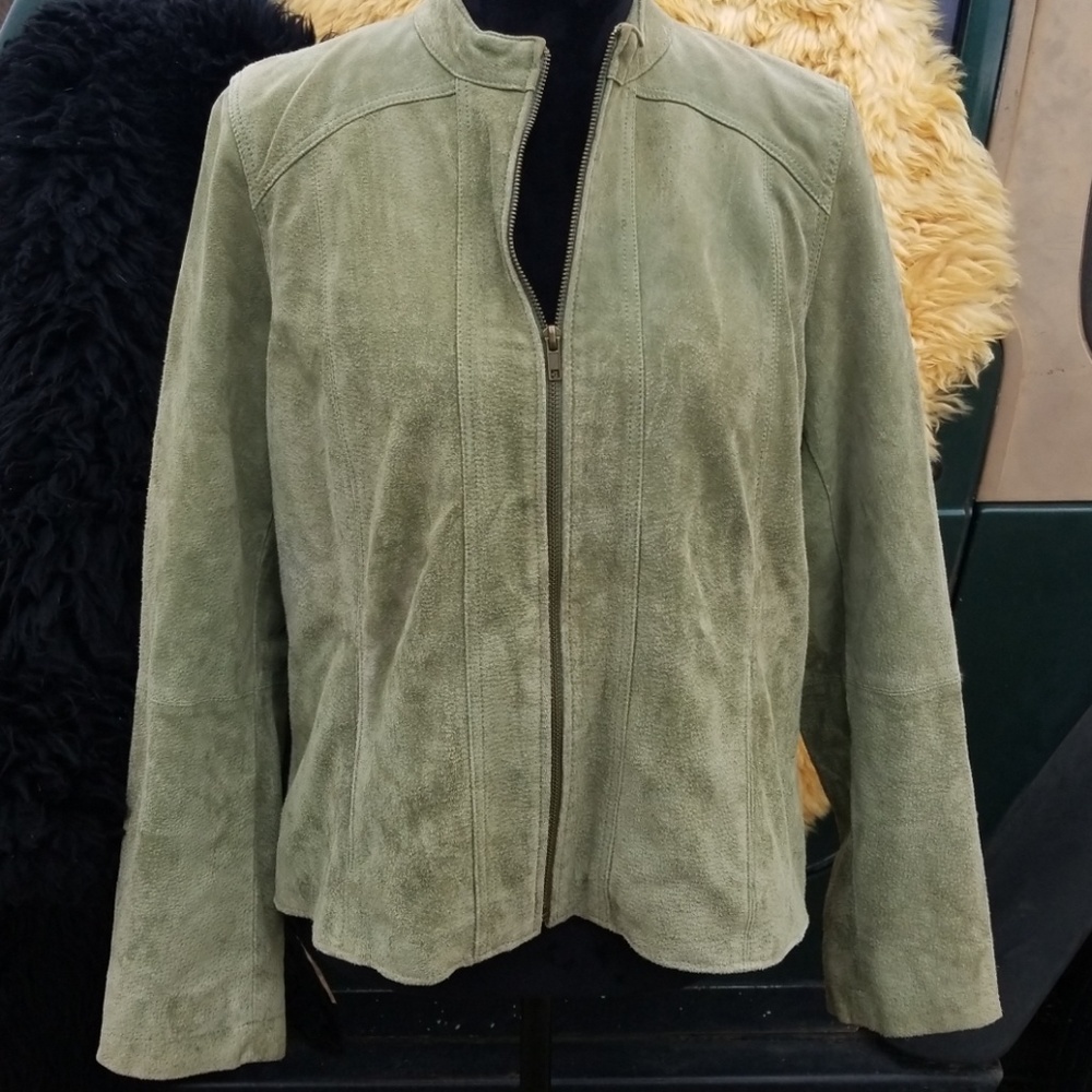 Green leather jacket